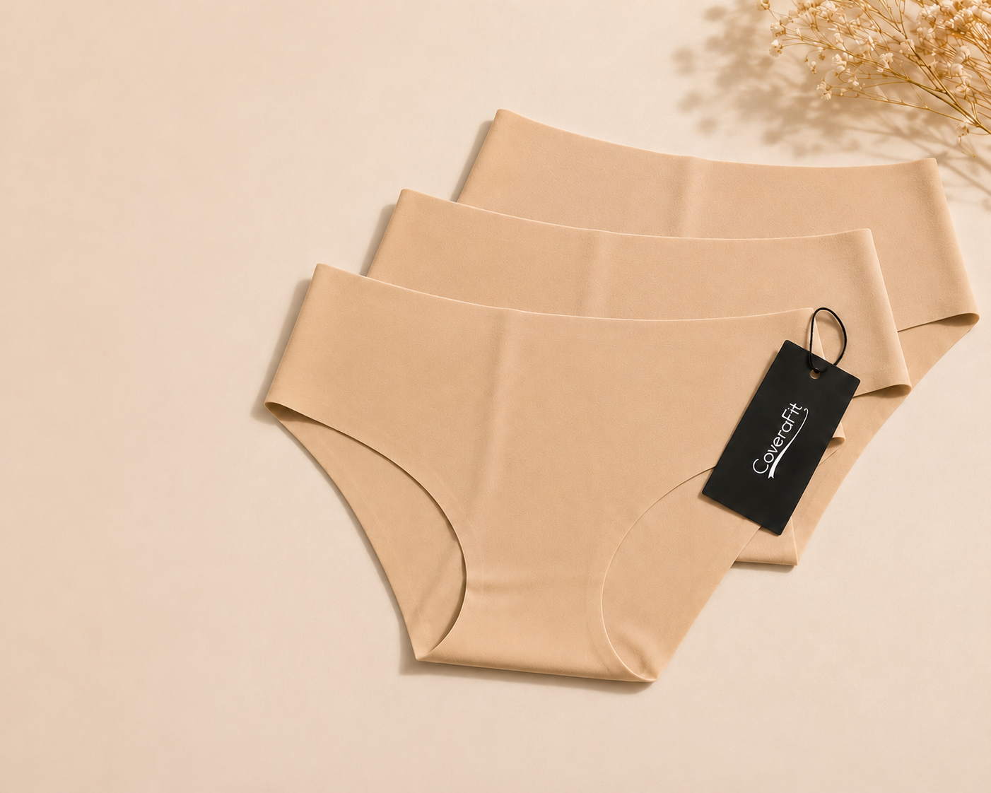 Women's Seamless Bikini Underwear- Trio (3-pack/all beige)