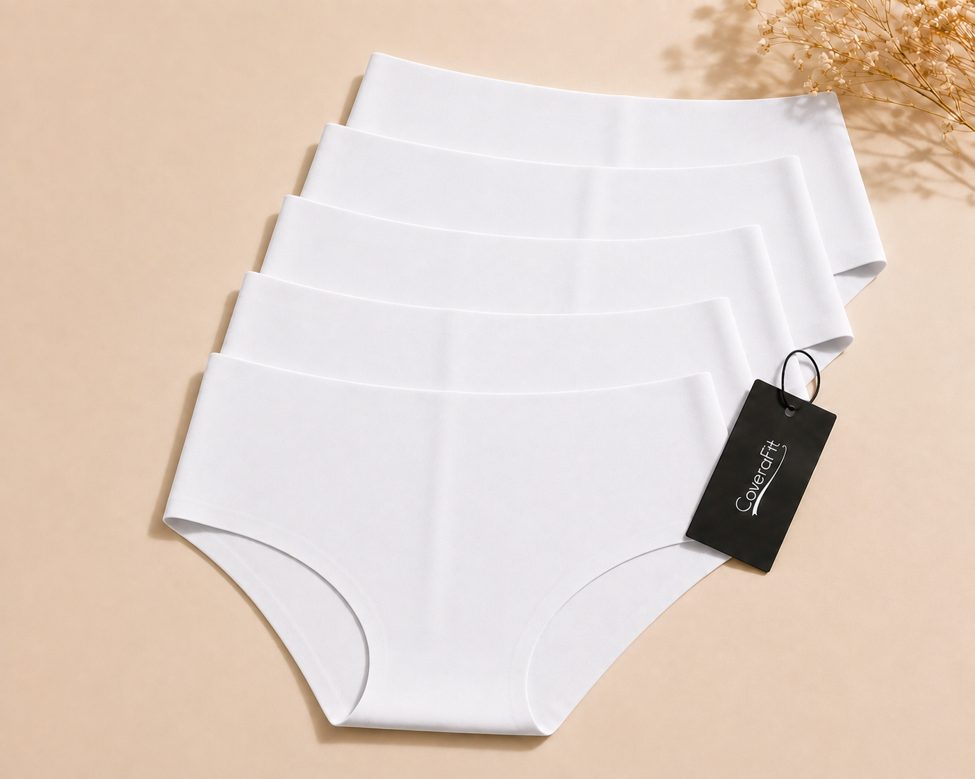 Women's Seamless Bikini Underwear- Bundle (5-pack/all white)