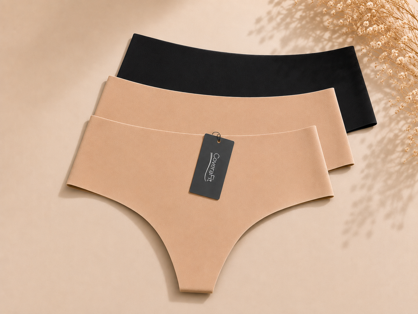 Women's Seamless Hipster Underwear- Trio (3-pack/1 black, 2 beige)