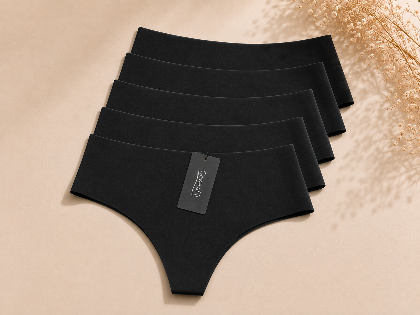 Women's Seamless Hipster Underwear- Bundle (5-pack/all black)